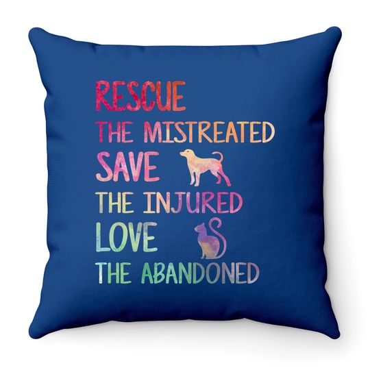 Rescue Save Love Pet Animal Shelter Volunteer Gifts Sleeve Throw Pillow