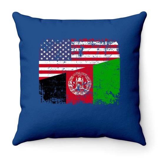 Usa Afghanistan Flag Throw Pillow