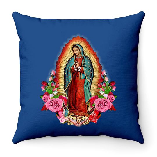 Our Lady Of Guadalupe Saint Virgin Mary Throw Pillow