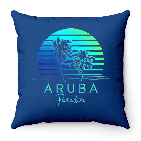 Aruba Beach Tropical Vibes Vacation Souvenir Throw Pillow