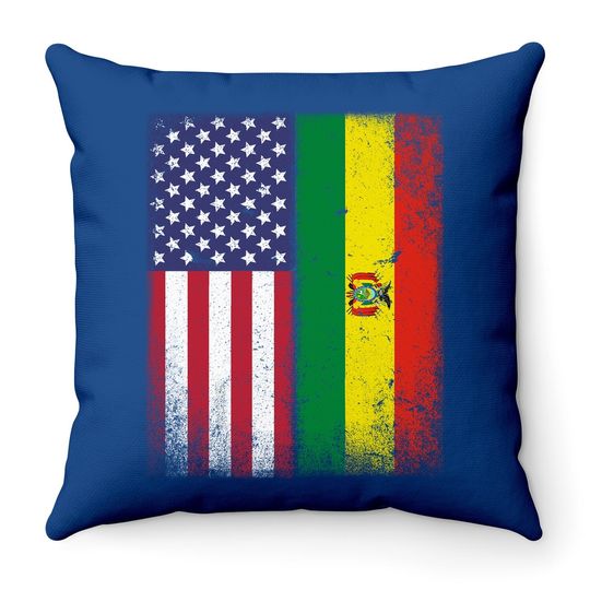 Bolivian American Flag Throw Pillow