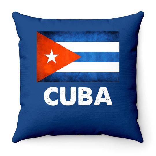 Cuba Cuban Flag Throw Pillow