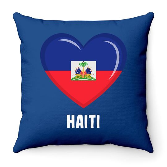 Haiti Flag Throw Pillow