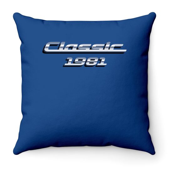 Gift For 40 Year Old: Vintage Classic Car 1981 40th Birthday Throw Pillow