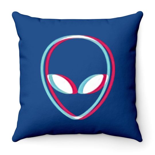 Graphic Ufo Alien Throw Pillow