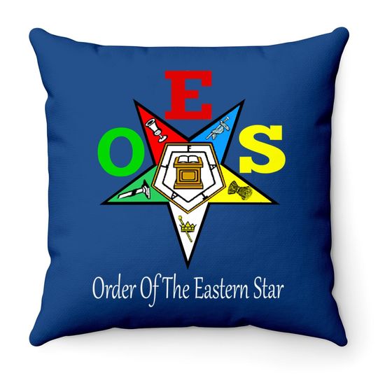 Oes Order Of The Eastern Star Logo Symbol Throw Pillow