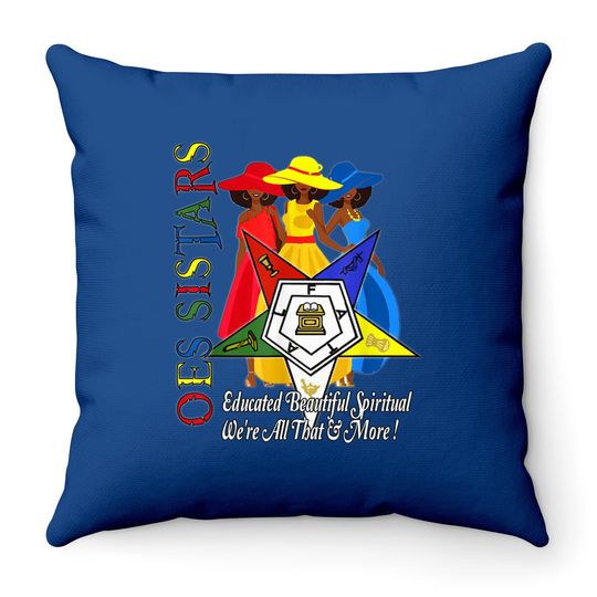 Order Of The Eastern Star Oes Fatal Diva Sistar Of Color Throw Pillow