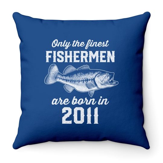 Gift For 10 Years Old: Fishing Fisherman 2011 10th Birthday Throw Pillow