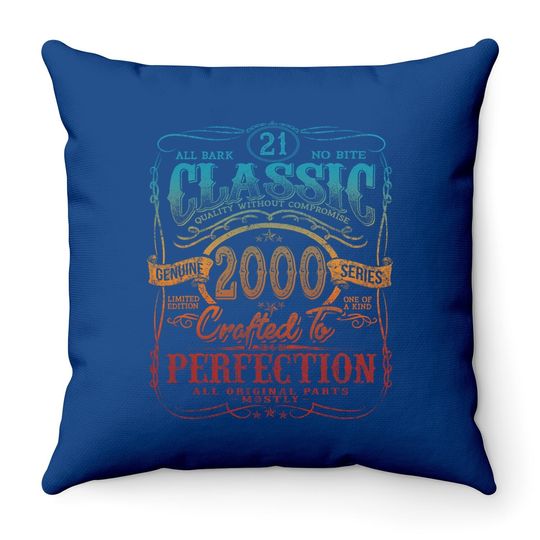 Vintage 2000 Limited Edition Gift 21st Birthday Throw Pillow