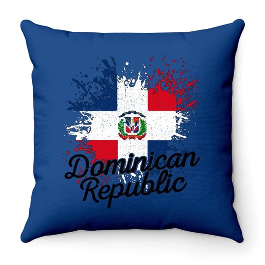 Dominican Republic Patriotic Flag Premium Throw Pillow