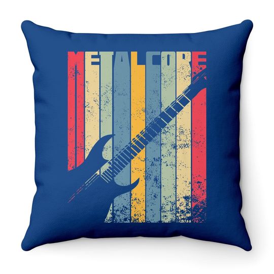 Vintage Metalcore Guitar Rock Music Throw Pillow