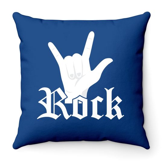 Rock Hand Symbol Popular Rock Singer Throw Pillow