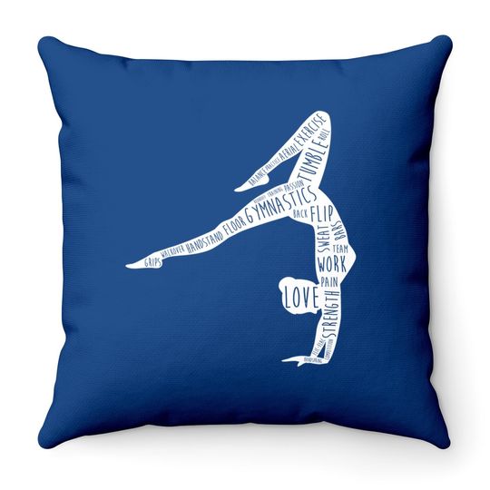 Gymnastics Practice Top Gymnast Words Gift For Gymnast Throw Pillow