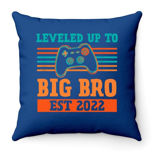 Leveled Up To Big Brother Promoted To Leveling Up Throw Pillow