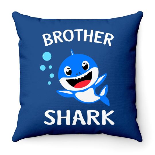 Brother Shark Gift - Cute Baby Shark Design Family Set Throw Pillow