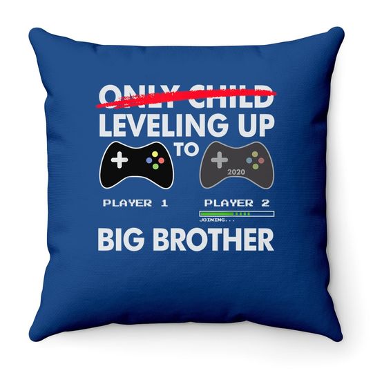 Leveling Up To Big Brother Throw Pillow - Video Game Player Throw Pillow