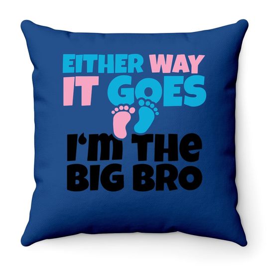 Baby Announcement To Big Brother , Gender Reveal Throw Pillow Gift Throw Pillow