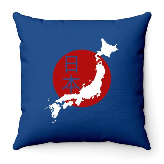 Japan Map Throw Pillow