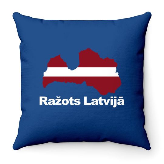 Made In Latvia Flag Proud Latvija Roots Throw Pillow