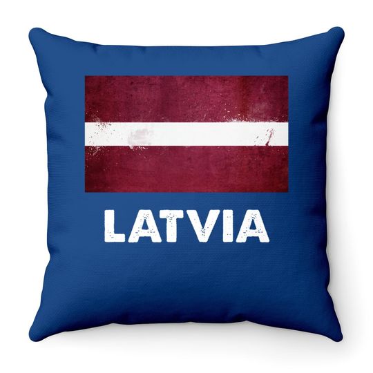 Latvia Flag Throw Pillow
