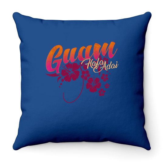 Guam Flower Chamorro | Guamanian Islander Hafa Adai Hibiscus Throw Pillow