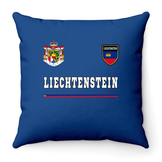 Liechtenstein Flag Football Throw Pillow
