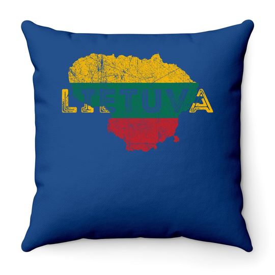 Lithuanian Map And Flag Souvenir  throw Pillow
