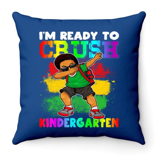 Boy Dabbing I'm Ready To Crush Kindergarten Back To School Throw Pillow