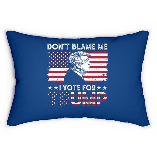 Vintage Flag Don't Blame Me I Voted For Trump Lumbar Pillow