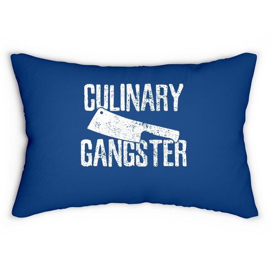 Black Chef Cook Cooking Culinary Gangster Vintage Black Lumbar Pillow Small