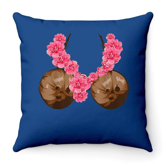 Hawaiian Coconut Bra Throw Pillow
