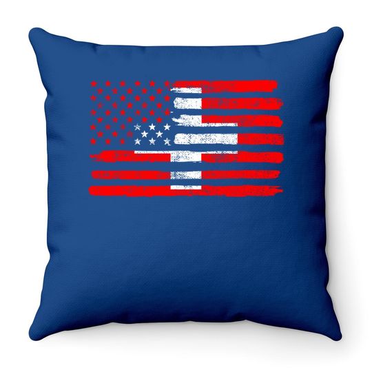 Usa Switzerland Flag American Swiss Throw Pillow
