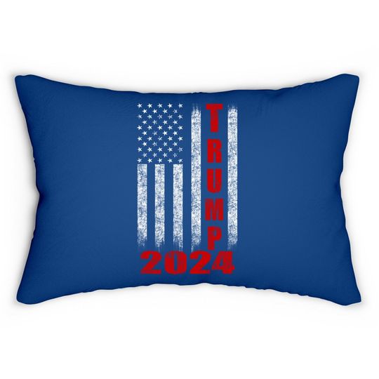 American Flag Design Trump 2024 Lumbar Pillow
