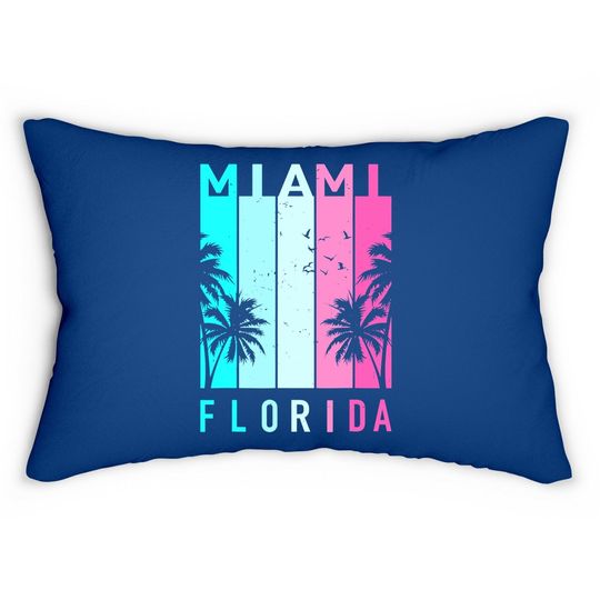 Lumbar Pillow Retro Miami Florida Beach