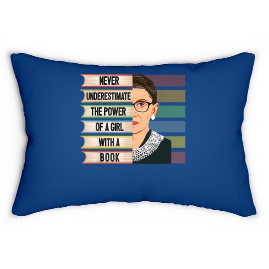 Feminist Ruth Bader Ginsburg Rbg Quote Girl With Book Lumbar Pillow
