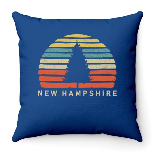 Retro Sunset New Hampshire Throw Pillow