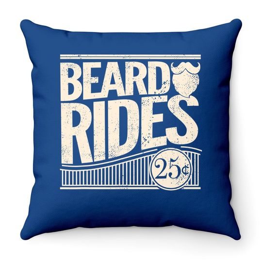 Beard Rides  vintage Distressed Throw Pillow