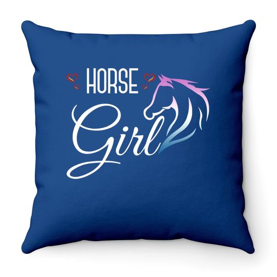Horse Girl Equestrian Throw Pillow