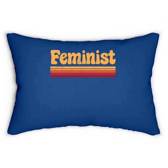 Feminist Retro Vintage 60s 70s Style Feminism Gift Lumbar Pillow