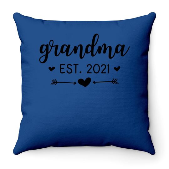 Grandma Est. 2021 Grandmother Gift New Grandparent 2021 Throw Pillow