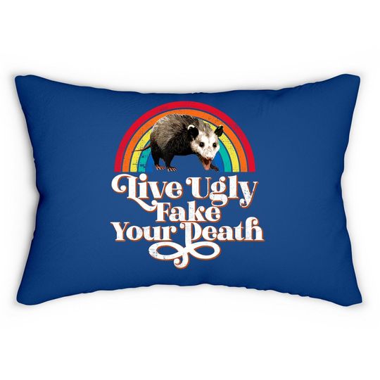 Retro Live Ugly Possum Fake Your Death Lumbar Pillow