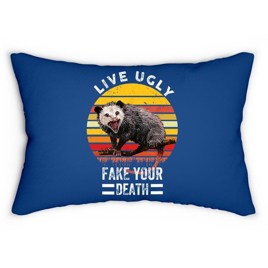 Vintage Live Ugly Fake Your Death Funny Opossum Lumbar Pillow
