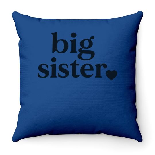 Big Sister & Little Sister Sibling Reveal Announcement Throw Pillow For Girls Toddler Baby