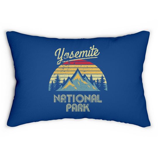 Vintage Retro Yosemite National Park Mountain Lumbar Pillow