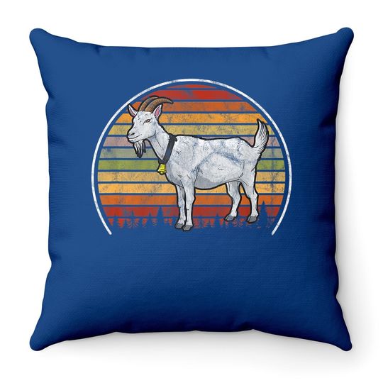 Vintage Goats Farmer Retro Goat Throw Pillow