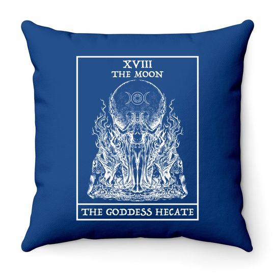 The Goddess Hecate Tarot Card Moon Witch Wiccan Witchy Throw Pillow