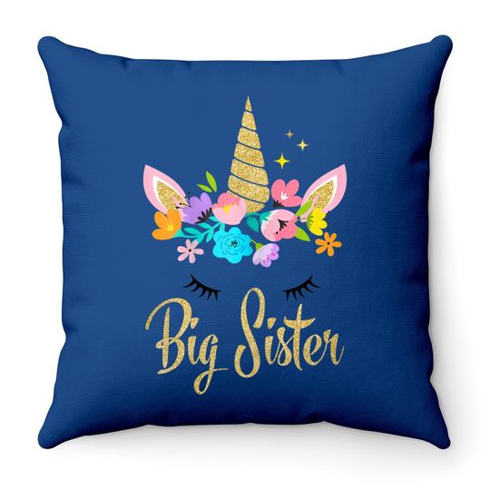 Unicorn Big Sister Throw Pillow I'm Going To Be A Big Sister T