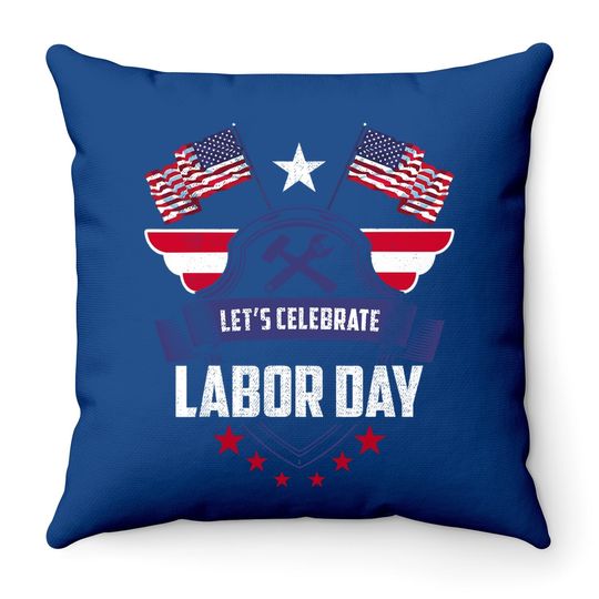 Patriot American Flag Labors Day Usa Throw Pillow