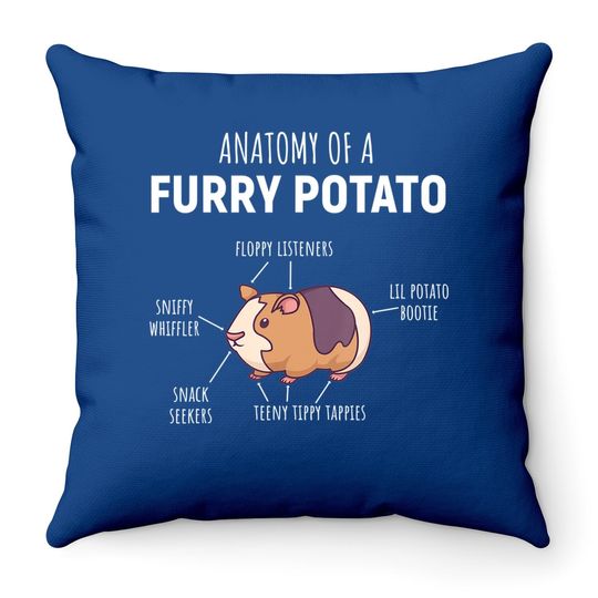 Anatomy Of A Furry Potato Guinea Pig Lover Gift Throw Pillow
