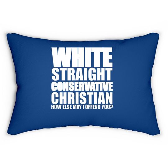 White Straight Conservative Christian Offensive Lumbar Pillow